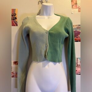 Debut Two-Tone Green Cardigan